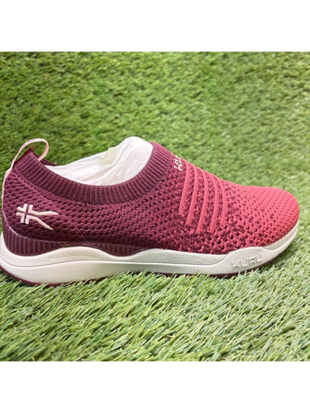 Kuru Stride Womens Size 6.5 Pink Maroon Athletic Walking Slip On Shoes Sneakers